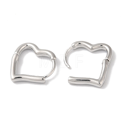 Heart Brass Hoop Earrings for Women EJEW-U008-16P-1