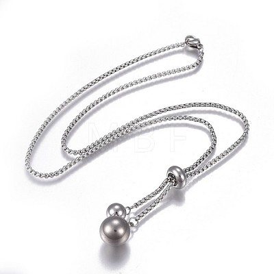 304 Stainless Steel Pendant Necklaces NJEW-P252-01P-1