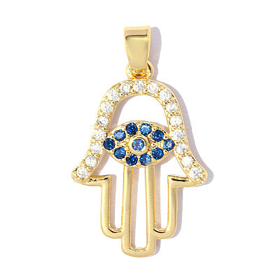 Religion Brass Micro Pave Blue Cubic Zirconia Pendants CU-OY001-04G-1