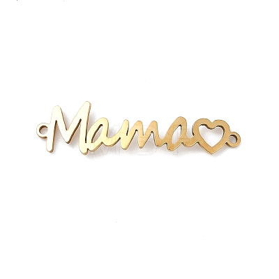 Mother's Day 201 Stainless Steel Connector Charms X-STAS-F316-38G-1