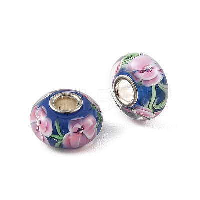 Lampwork & Brass Core European Beads LAMP-P019-01P-27-1