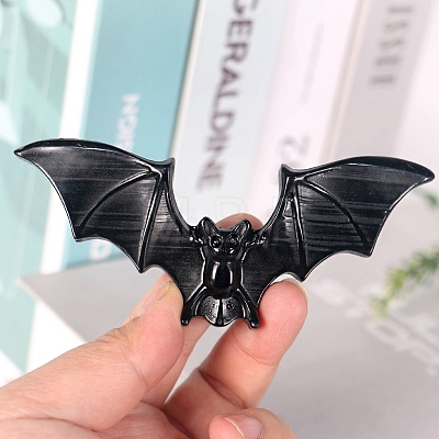 Natural Obsidian Carved Bat Figurines PW-WG8A6A6-01-1