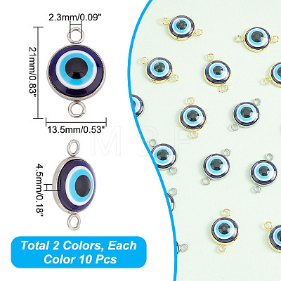 20Pcs 2 Styles Evil Eye Resin Connector Charms FIND-AR0003-29-1