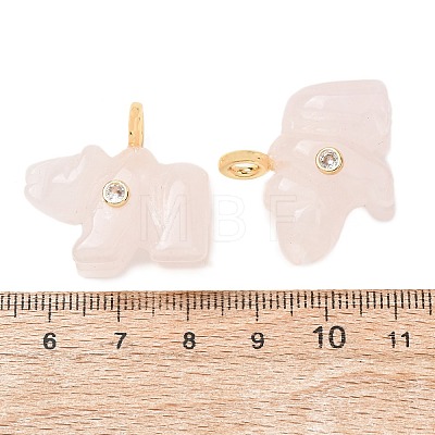 Natural Rose Quartz Carved Pendants G-H357-02G-13-1