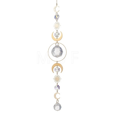 Glass Teardrop Window Hanging Suncatchers X-HJEW-JM04515-01-1