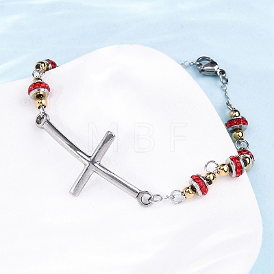 201 Stainless Steel Link Chain Bracelets BJEW-A032-01GP-03-1