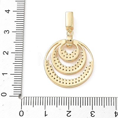 Brass Micro Pave Clear Cubic Zirconia Pendants KK-F939-04A-G-1