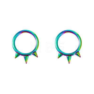 316L Surgical Stainless Steel 3 Spike Cartilage Earrings WG02E4B-03-1