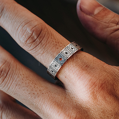 Brass with Rhinestone Finger Rings for Men FS-WG9B66A-01-1