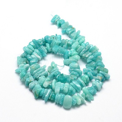 Natural Amazonite Chip Beads Strands G-E271-76-1