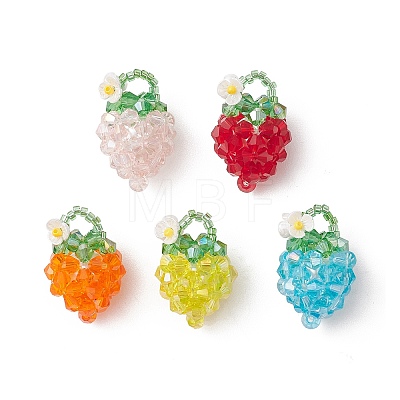 Glass Seed Beaded Pendants PALLOY-MZ01238-1