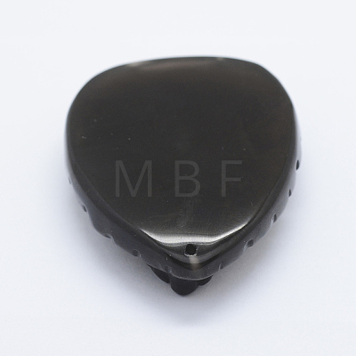 Carved Natural Obsidian Pendants G-E428-18-1
