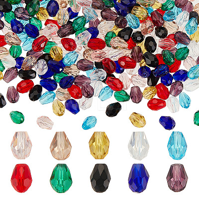 HOBBIESAY 250Pcs 10 Colors Transparent Glass Beads Sets GLAA-HY0001-16-1