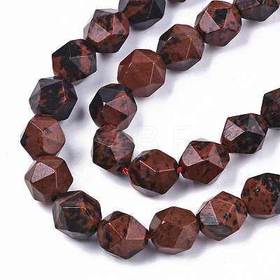 Natural Mahogany Obsidian Beads Strands G-S368-013B-1