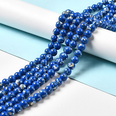 Synthetic Turquoise and Sea Shell Assembled Beads Strands G-D482-01A-03-1