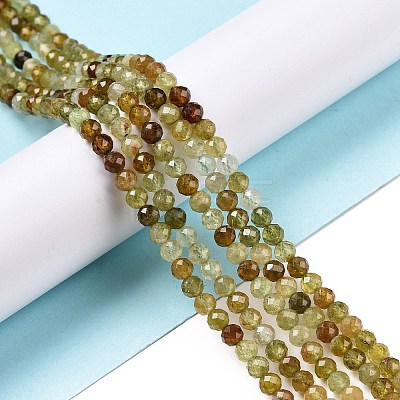 Natural Green Garnet Beads Strands G-C009-A25-1