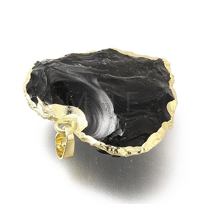 Natural Obsidian Pendants G-P487-04G-1