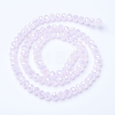 Electroplate Glass Beads Strands X-EGLA-A034-J4mm-B04-1