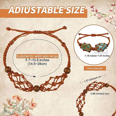 12Pcs Adjustable Braided Nylon Cord Macrame Pouch Bracelet Making AJEW-SW00010-02-1