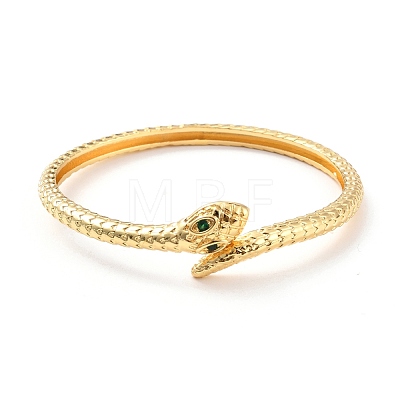 Bling Snake Cubic Zirconia Cuff Bangle BJEW-D448-02G-RS-1
