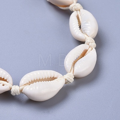 Cowrie Shell Beaded Necklaces NJEW-JN02397-01-1