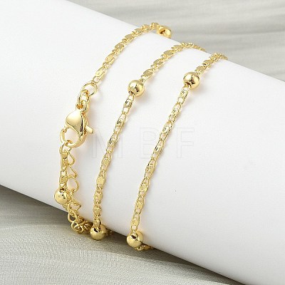 3.5MM Round Ball Brass Oval Link Chain Necklaces for Women LS-NJEW-K271-18G-1