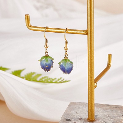 3D Resin Flower Dangle Earrings EJEW-SW00019-01-1