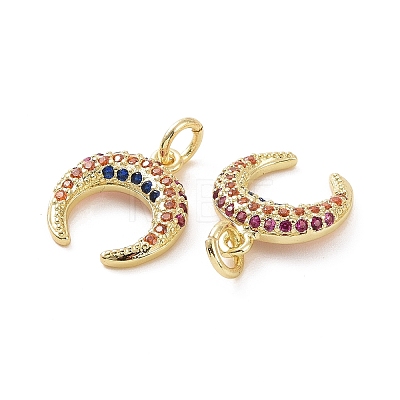 Brass Micro Pave Colorful Cubic Zirconia Charms KK-E068-VF175-1