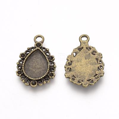 Tibetan Style Alloy Pendant Cabochon Settings TIBE-Q073-69AB-1