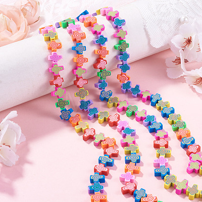 5 Strands Handmade Polymer Clay Beads Strands CLAY-TA0002-13-1