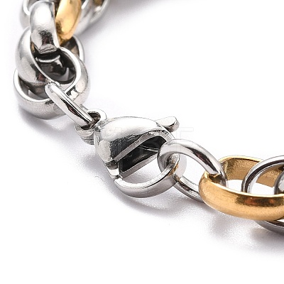 304 Stainless Steel Rope Chain Bracelet for Men Women BJEW-Z011-19GP-1