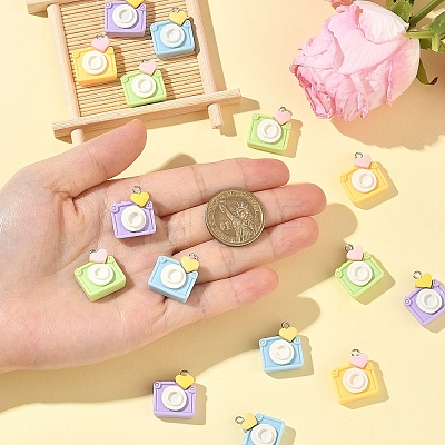 20Pcs 4 Colors Opaque Resin Pendants RESI-YW0005-42-1