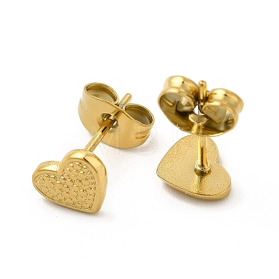 Ion Plating(IP) 304 Stainless Steel Heart Stud Earrings for Women EJEW-I281-13G-1