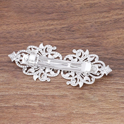 Brass Filigree Hair Barrette OHAR-PW0001-201S-1