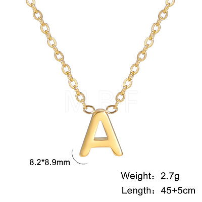201 Stainless Steel Initial Pendant Necklaces FS-WG78A3B-01-1