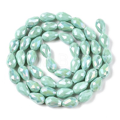 Opaque Solid Color Electroplate Glass Beads Strands EGLA-N013-P10mm-B14-1