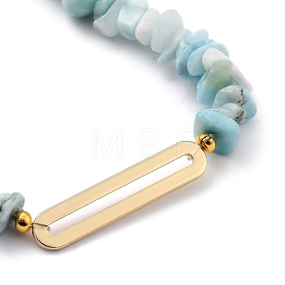 Chip Natural Larimar Stretch Beaded  Bracelets BJEW-JB05431-01-1