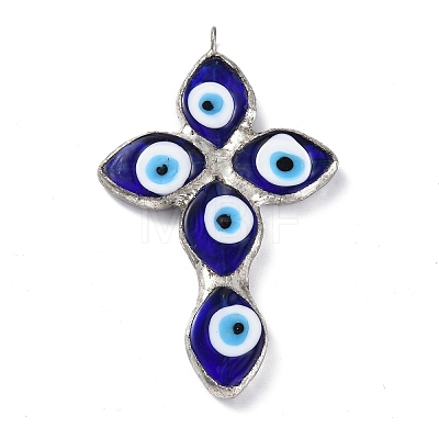 Handmade Evil Eye Lampwork Pendants LAMP-C009-04-1