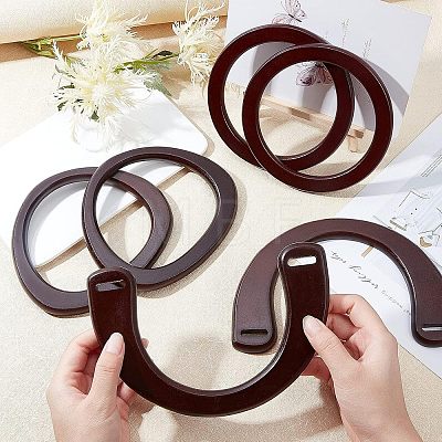 6 Pcs 3 Styles Wood Bag Handles WOOD-CA0001-15-1