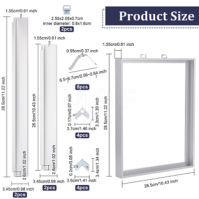 DIY Aluminium Alloy Floater Frame for Canvas Painting Kit DIY-WH0401-24A-1