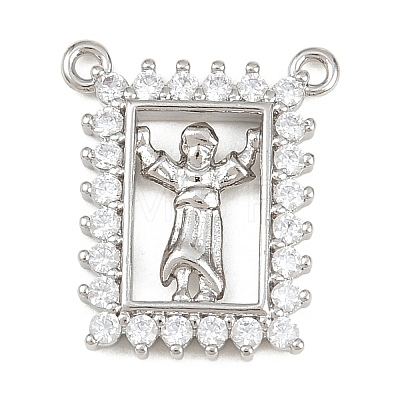 Brass Micro Pave Clear Cubic Zirconia Pendants KK-CBA6A75-48B-P-1