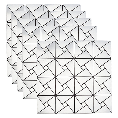 Square Mosaic Aluminum Plastic Self-Adhesive Wall Stickers DIY-WH0257-15A-1