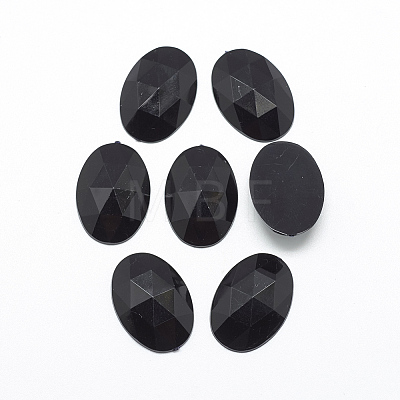 Acrylic Rhinestone Flat Back Cabochons X-GACR-Q011-13x18-01-1