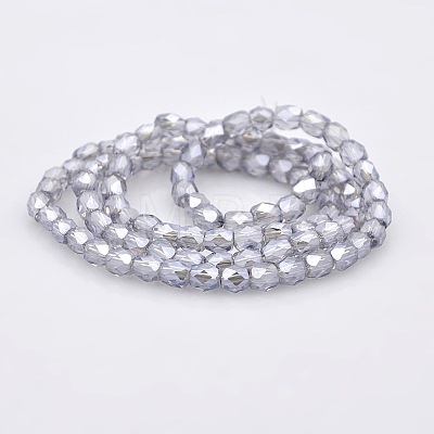 Pearl Luster Plated Glass Faceted Drum Beads Strands GLAA-A032-4mm-PL06-1
