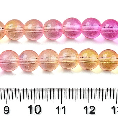 Baking Painted Transparent Glass Beads DGLA-M001-8mm-05-1