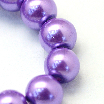 Baking Painted Pearlized Glass Pearl Round Bead Strands X-HY-Q003-4mm-27-1