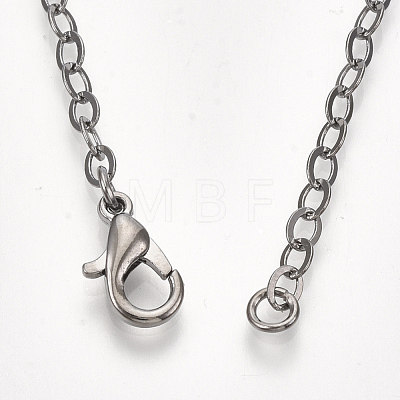 Brass Cable Chain Necklaces X-MAK-T006-05B-1