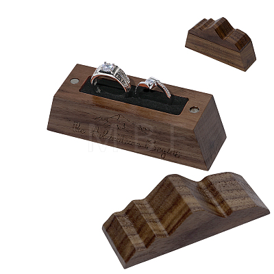 1Pc Black Walnut Wood Ring Storage Boxes with Magnetic Lid OBOX-PH0001-06-1
