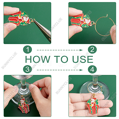 DIY Christmas Wine Glass Charm Making Kits DIY-SC0018-88-1