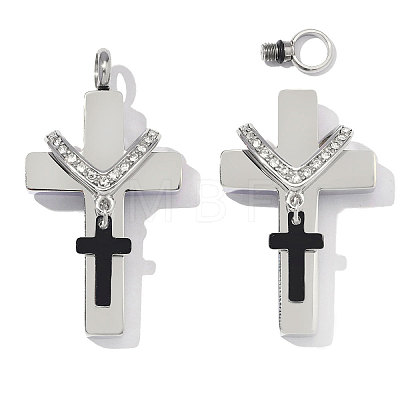 304 Stainless Steel with Crystal Rhinestone Pendants RB-OY001-78P-1